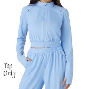 HALARA Stand Collar Zipper Thumb Hole Cut Out Cool Touch Yoga Jacket-UPF50+ Med